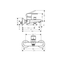 Смеситель Hansgrohe Vernis Blend для ванной Chrome (71440000)