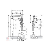 Смеситель Hansgrohe Talis S для напольной ванны (72412000)