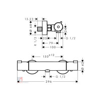 Смеситель Hansgrohe Ecostat 1001 CL для душа (термостат) (13211000)