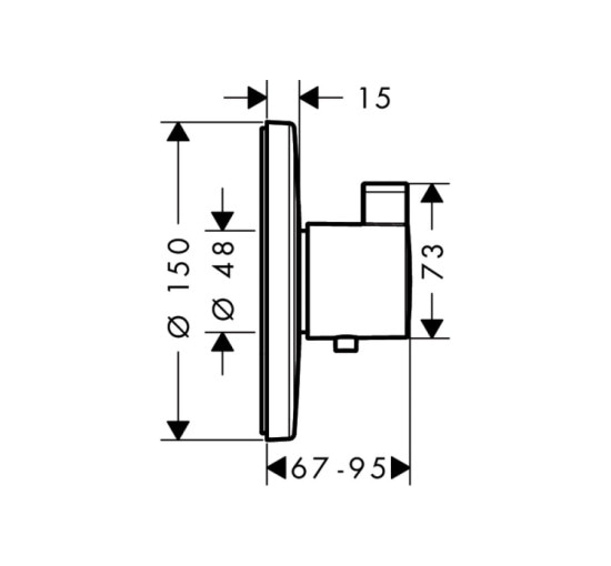 Термостат скрытого монтажа Hansgrohe Ecostat S Highﬂow (15756000)