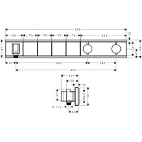 Термостат скрытого монтажа Hansgrohe RainSelect на 4 клавиши, Chrome/Black (15357600)