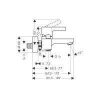 Смеситель Hansgrohe Metris S для ванной (31460000)