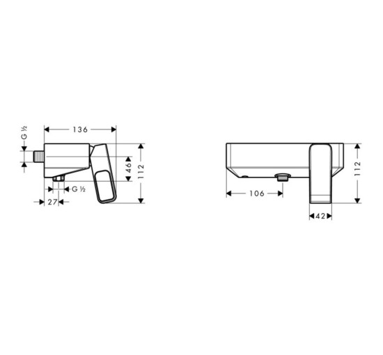 Кран для душевой однозахватный HANSGROHE AXOR Urquiola хром латунь без душевого набора 11620000