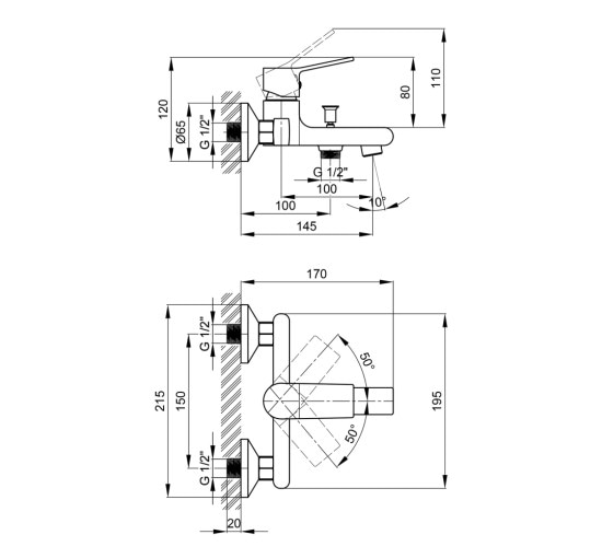 Змішувач для ванни Qtap Javornik 3014107DC