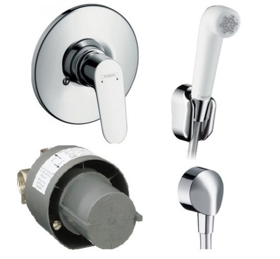 Набір Hansgrohe Porter гігієнічний душ+змішувач прихованого монтажу (3А101219)