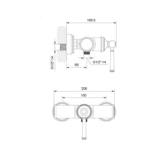 Смеситель для душа Imprese пожарный гидрант (ZMK031806080)