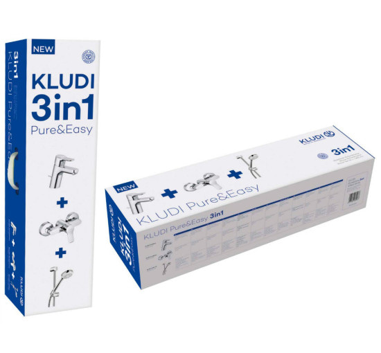 Набор смесителей для душа Kludi Pure Easy 3в1,хром (378450565)