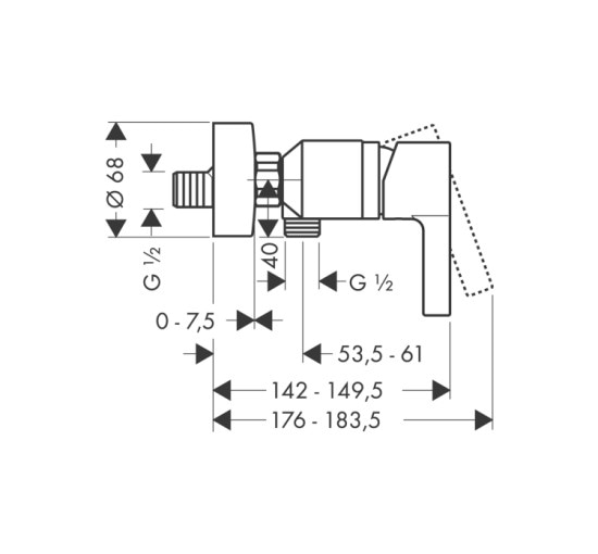 Змішувач Hansgrohe Metris S для душу (31660000)