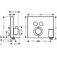 Термостат скрытого монтажа Hansgrohe ShowerSelect на 2 клавиши с Fix Fit (15765000)