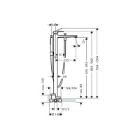 Смеситель Hansgrohe Metropol для напольной ванны Brushed Black Chrome (32532340)