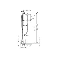 Смеситель Hansgrohe Vivenis напольный для ванны Matt White (75445700)