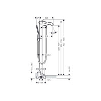 Смеситель Hansgrohe Metropol Classic для напольной ванны (31445090) Chrome/Gold Optic