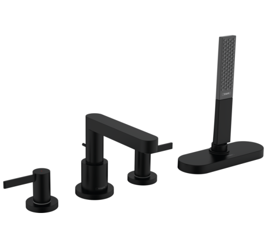 Смеситель Hansgrohe Finoris врезной на край ванны 4 отв с sBox Matt Black (76444670)
