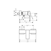 Смеситель Hansgrohe Metropol для душа Polished Gold Optic (32560990)