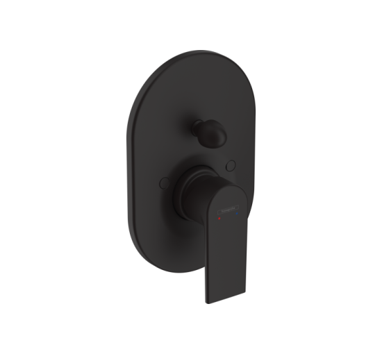 Змішувач Hansgrohe Vernis Shape прихованого монтажу для ванни/душу, верхня частина 200 Matt Black (71458670)
