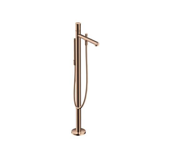 Змішувач Axor Uno для ванни підлоговий: ручка Zero, Polished Red Gold 45416300