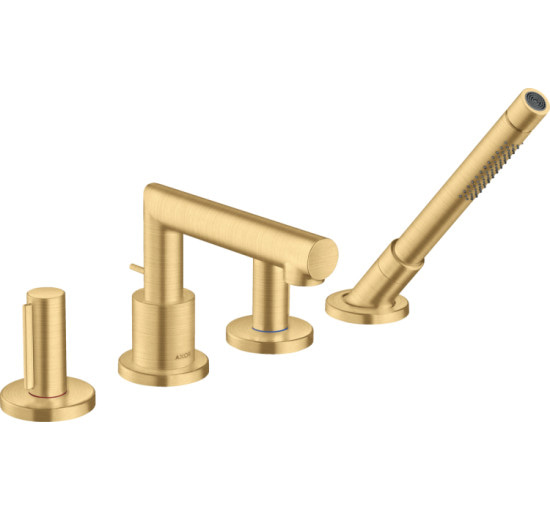 Змішувач Axor Uno на край ванни 4 отвори, випуск 152 мм Brushed Gold Optic (45444250)