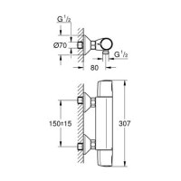 Змішувач для душу із термостатом GROHE Precision Trend хром латунь без душового набору 34229002