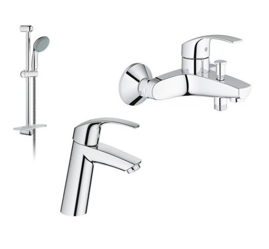 Комплект смесителей для ванной GROHE EUROSMART хром латунь 123246 M