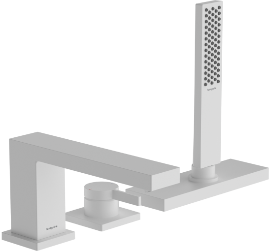 Змішувач hansgrohe Tecturis E на борт ванни, білий матовий 73443700