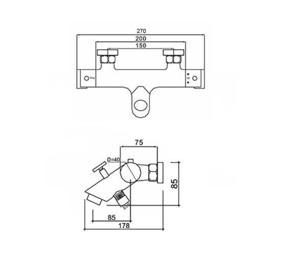 Змішувач для ванни Qtap Inspai-Therm CRM T300600