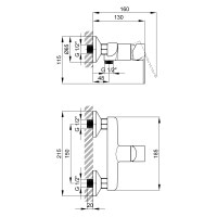 Змішувач для душу Qtap Ustek 4016107C