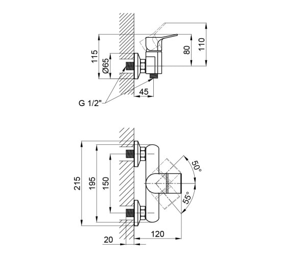 Змішувач для душу Qtap Javornik 4014107C