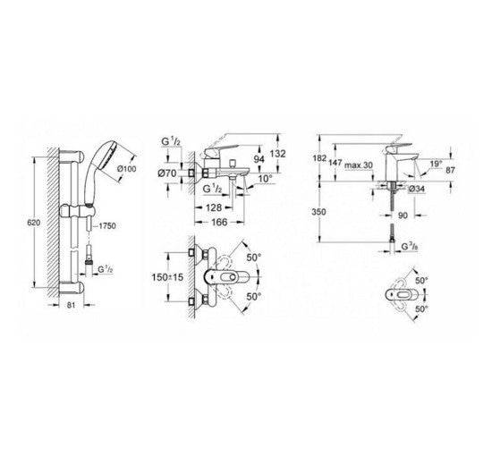 Набор смесителей Grohe BauLoop M-Size 123215M