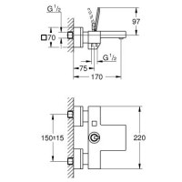 Смеситель для ванны Grohe Eurocube Joy (23666000)