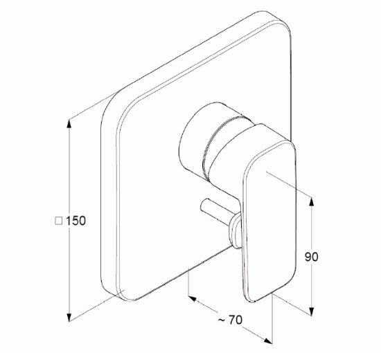 Смеситель для ванны и душа скрытого монтажа Kludi Pure Style хром (404190575)