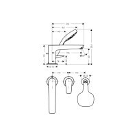 Змішувач Hansgrohe Talis E врізний на край ванни 3 отвори (71731000)