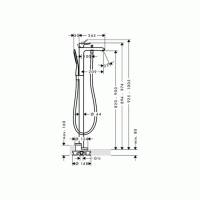 Смеситель Hansgrohe Metris для напольной ванны (31471000)