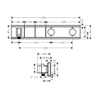 Термостат скрытого монтажа Hansgrohe RainSelect на 2 клавиши White/Chrome (15355400)