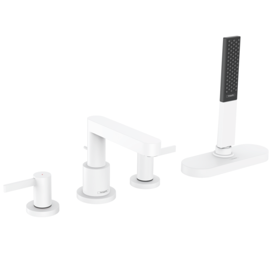 Смеситель Hansgrohe Finoris врезной на край ванны 4 отв с sBox Matt White (76444700)