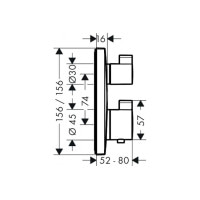 Термостат скрытого монтажа Hansgrohe Ecostat Square с запорным вентелем 1Jet (15712000)