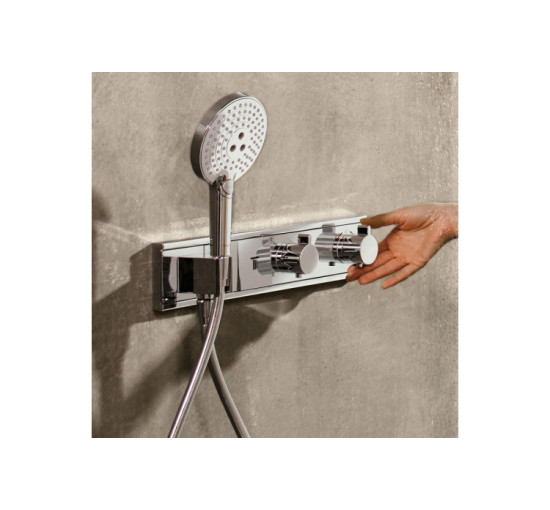 Термостат прихованого монтажу Hansgrohe RainSelect на 2 клавіші White/Chrome (15355400)