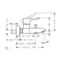 Смеситель Hansgrohe Metris для ванной (31480000)