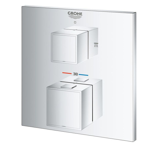 Зовнішня частина змішувача без прихованої частини GROHE GROHTHERM CUBE хром латунь 158мм 24154000