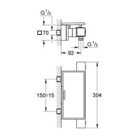 Кран для душової кабіни термостатний GROHE Grohtherm Cube хром латунь без душового набору 34491000