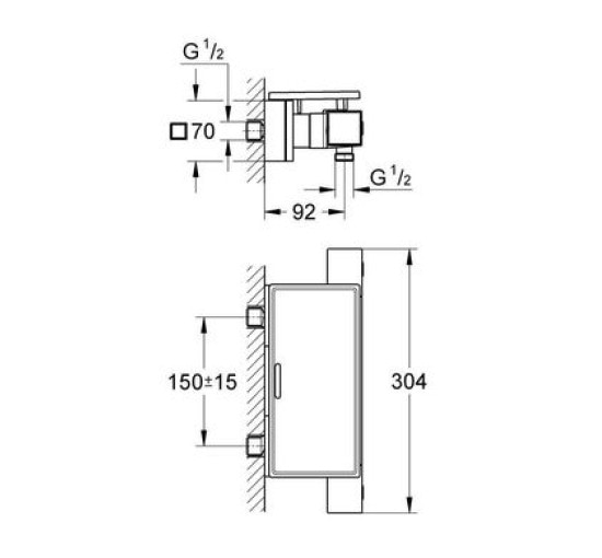 Кран для душевой кабины термостатный GROHE Grohtherm Cube хром латунь без душевого набора 34491000