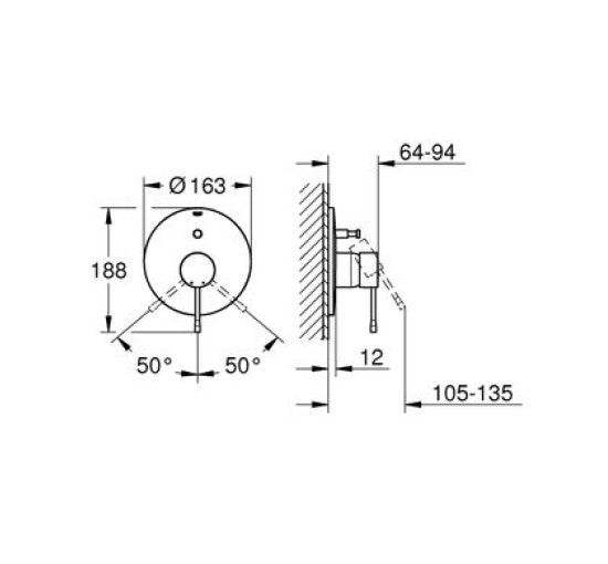 Наружная часть смесителя без скрытой части GROHE Essence бронзовый латунь 163мм 19285DL1