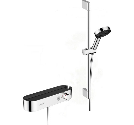 Змішувач для душу із термостатом HANSGROHE Pulsify хром латунь з душовим набором 24260000