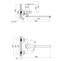 Смеситель для ванны Qtap Terezin 3224101GC