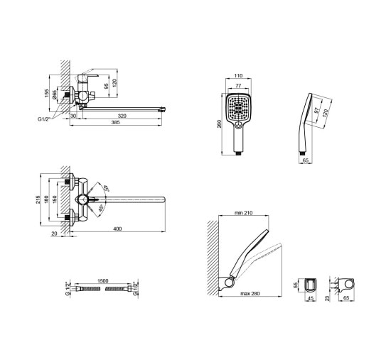 Змішувач для ванни Qtap Grand WCR 005