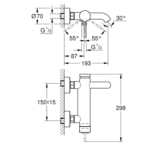 Змішувач для ванни Grohe Essence New 33624AL1