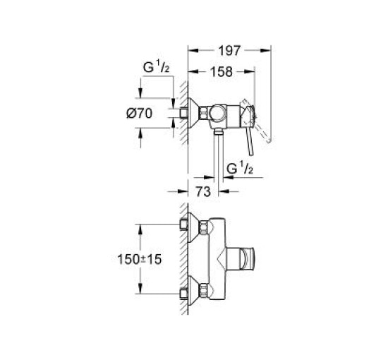 Смеситель для душа Grohe BauClassic (32867000)