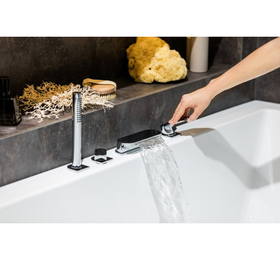 Змішувач для ванни Ravak Chrome CR 025.00 врізний (водоспад) з лійкою (X070073)