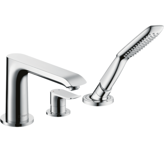 Змішувач Hansgrohe Metris врізний на край ванни 3 отвори (31190000)