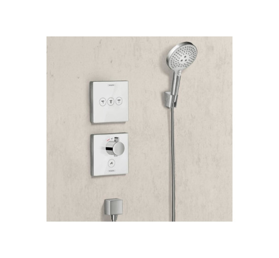 Термостат прихованого монтажу Hansgrohe ShowerSelect Glass Highﬂow White (15735400)