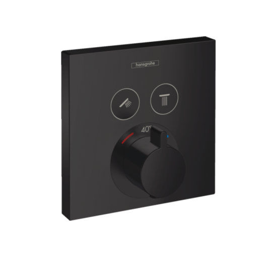 Термостат прихованого монтажу Hansgrohe ShowerSelect на 2 клавіші, Matt Black (15763670)